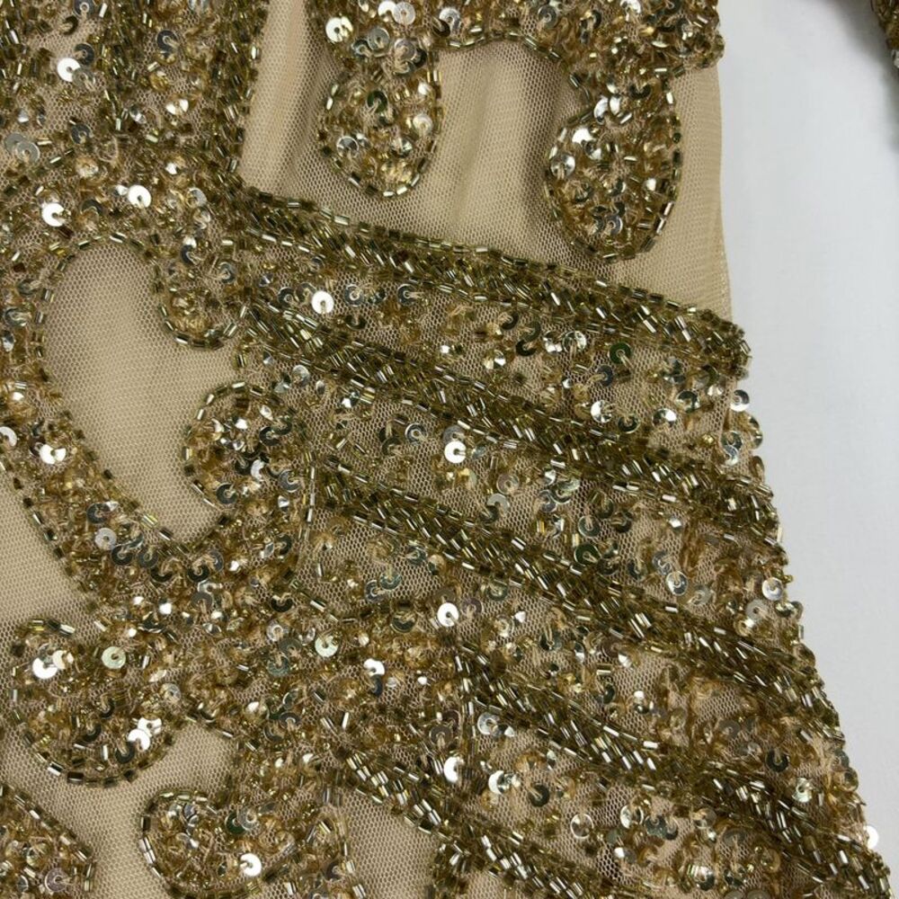 Karen Millen Karen Millen Gold Long Sleeve Dress - Picture 3 of 4